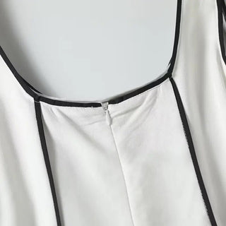 Striped U - Neck Long Dress - Diva Melody