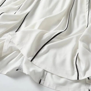 Striped U - Neck Long Dress - Diva Melody