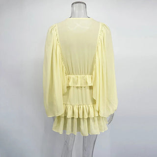 Stylish Ruffled Mini Dress - Diva Melody