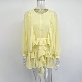 Stylish Ruffled Mini Dress - Diva Melody