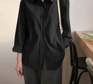 Stylish Solid Shirts Asymmetrical Blouse - Diva Melody