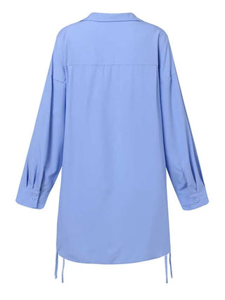 Stylish Solid Shirts Asymmetrical Blouse - Diva Melody