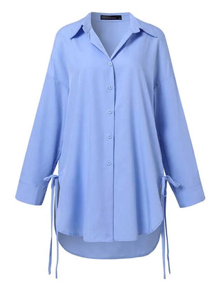 Stylish Solid Shirts Asymmetrical Blouse - Diva Melody