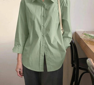 Stylish Solid Shirts Asymmetrical Blouse - Diva Melody