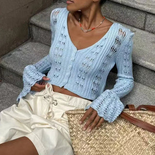 Summer Fashion V - Neck Knit Top - Diva Melody