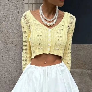 Summer Fashion V - Neck Knit Top - Diva Melody