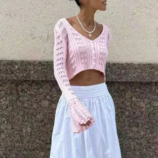 Summer Fashion V - Neck Knit Top - Diva Melody