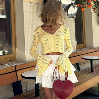 Summer Fashion V - Neck Knit Top - Diva Melody