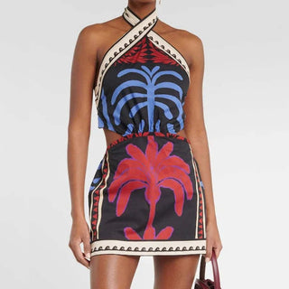 Summer Halter Print Dress - Diva Melody