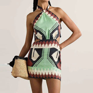 Summer Halter Print Dress - Diva Melody