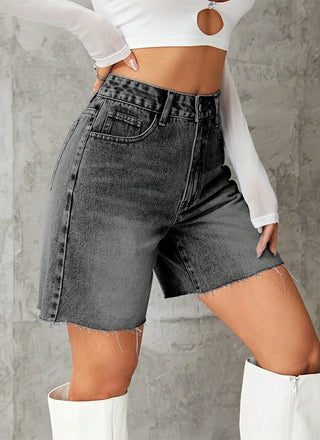 Summer High Waist Denim Shorts - Diva Melody
