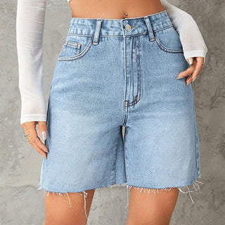 Summer High Waist Denim Shorts - Diva Melody