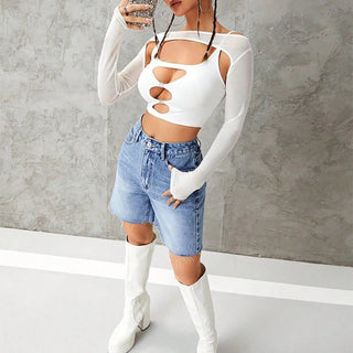 Summer High Waist Denim Shorts - Diva Melody