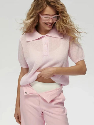 Summer Knitted Polo Shirt - Diva Melody