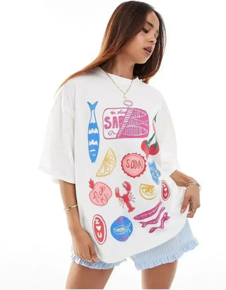 Summer Print Streetwear Tee - Diva Melody