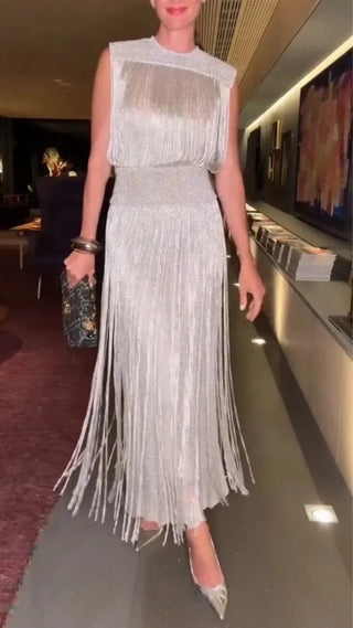 Summer Sexy Sleeveless Top & Tassel Skirt Set - Diva Melody