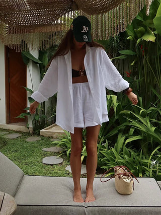 Summer Shirt & Elastic Waist Shorts Set - Diva Melody