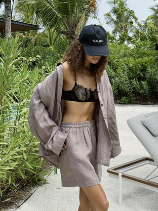 Summer Shirt & Elastic Waist Shorts Set - Diva Melody