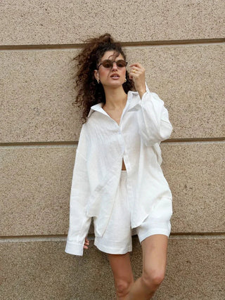 Summer Shirt & Elastic Waist Shorts Set - Diva Melody