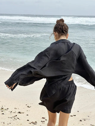 Summer Shirt & Elastic Waist Shorts Set - Diva Melody