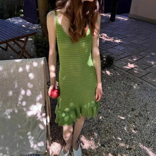 Summer Sleeveless Beach Knit Dress - Diva Melody