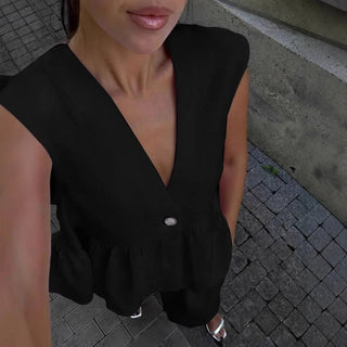 Summer Sleeveless Top & Wide - Leg Pants Set - Diva Melody