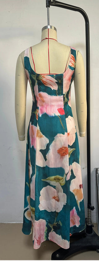 Summer Slim Fit Print Maxi Dress - Diva Melody