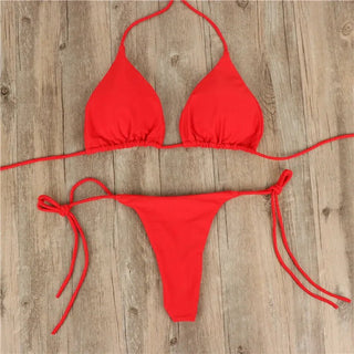 Summer Swimwear Bikini Set Bra Tie Side G - String Thong Swimsuit - Diva Melody