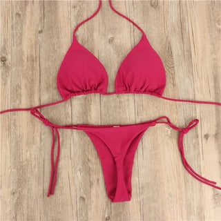 Summer Swimwear Bikini Set Bra Tie Side G - String Thong Swimsuit - Diva Melody