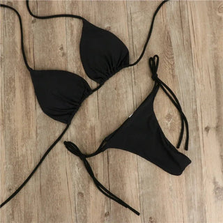 Summer Swimwear Bikini Set Bra Tie Side G - String Thong Swimsuit - Diva Melody