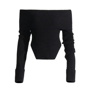 Sweater Slash Neck Long Sleeve Fashion Style - Diva Melody