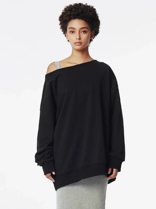 Sweatshirt Pullover Loose Off Shoulder Tops - Diva Melody