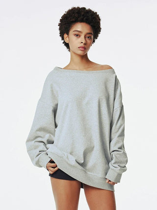 Sweatshirt Pullover Loose Off Shoulder Tops - Diva Melody