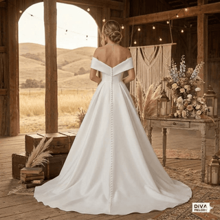 Sweep Train A Line Bridal Gown - Diva Melody