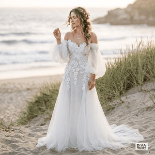 Sweetheart Puff Sleeve Mermaid Dress - Diva Melody