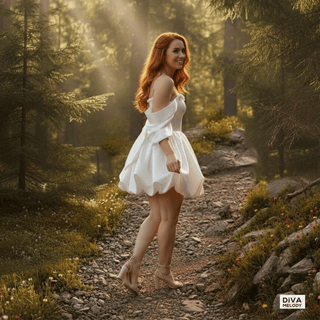 Sweetheart Satin Mini Bridal Dress - Diva Melody