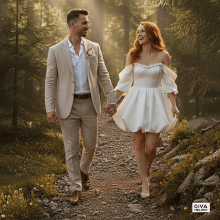Sweetheart Satin Mini Bridal Dress - Diva Melody