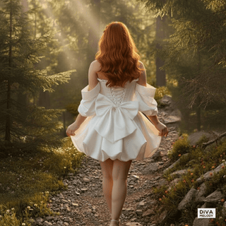 Sweetheart Satin Mini Bridal Dress - Diva Melody