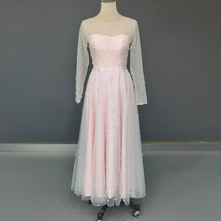 Tea - Length Pink Wedding Gown - Diva Melody