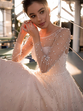 Tea - Length Pink Wedding Gown - Diva Melody