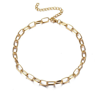 Thick Chain Toggle Clasp Mixed Linked Circle Necklaces - Diva Melody