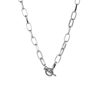 Thick Chain Toggle Clasp Mixed Linked Circle Necklaces - Diva Melody