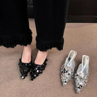 Thin Heel Slippers Mules - Diva Melody