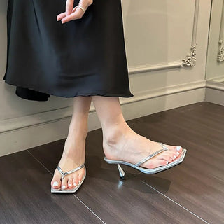 Thin High Heel Flip Flop Outdoor Dress Sandal Slides Shoe - Diva Melody