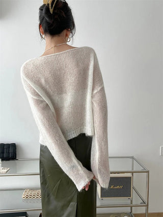 Thin Knit Transparent Pullover - Diva Melody