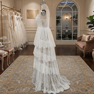 Tiered Boho Lace Wedding Dress - Diva Melody