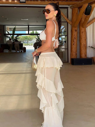 Tiered Flare Patchwork Pants - Diva Melody