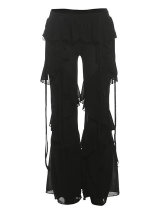 Tiered Flare Patchwork Pants - Diva Melody