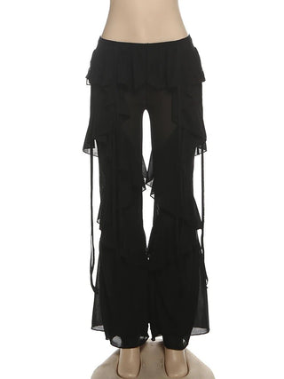 Tiered Flare Patchwork Pants - Diva Melody