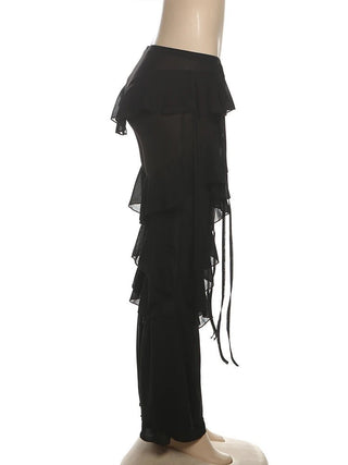 Tiered Flare Patchwork Pants - Diva Melody